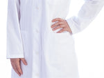 Camice medico da donna, cotone poliestere bianco