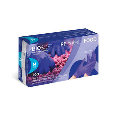 Guanti In Nitrile Monouso Senza Polvere - 3,0 Gr - Biosoft Food Blu Cartone da 10 box