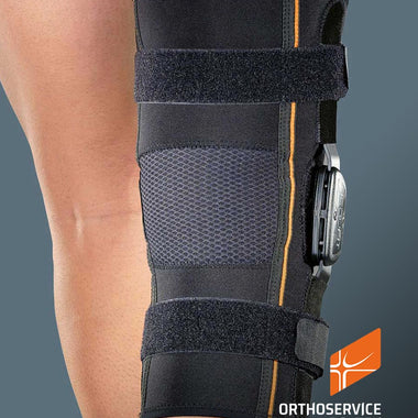 GenuFIT 25 Ortesi per ginocchio in tessuto AirX™ con aste articolate policentriche a controllo F-E, corta