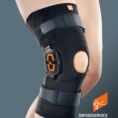 GenuFIT 25 Ortesi per ginocchio in tessuto AirX™ con aste articolate policentriche a controllo F-E, corta