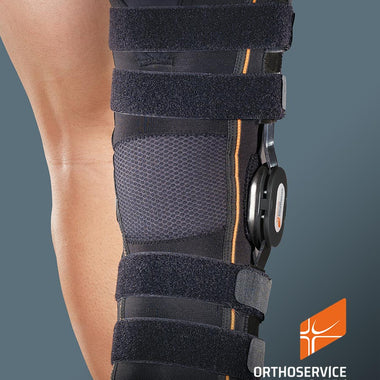GenuFIT 30  Ortesi per ginocchio in tessuto AirX™ con aste articolate policentriche a controllo F-E, lunga