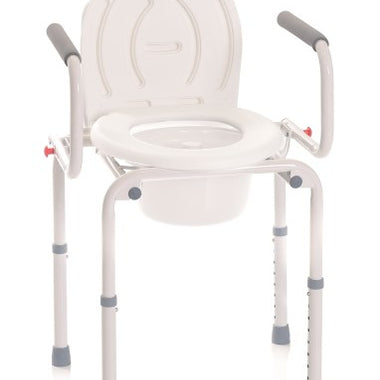Sedia comoda WC in alluminio a 4 funzioni con braccioli ribaltabili