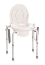 Sedia comoda WC in alluminio a 4 funzioni con braccioli ribaltabili